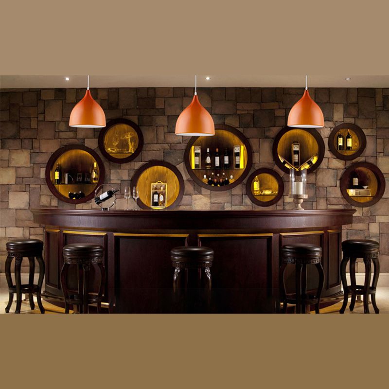 Alluminio lucido colorato a sospensione in stile Nordico MacAroon Mini ciondolo con filo di sospensione regolabile da 39 "