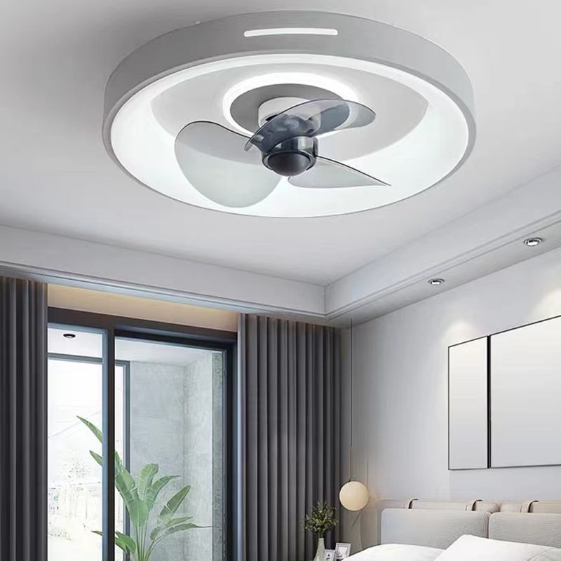 Metal Geometric Ceiling Fan Lights Modern Style 2 Lights LED Flush Light