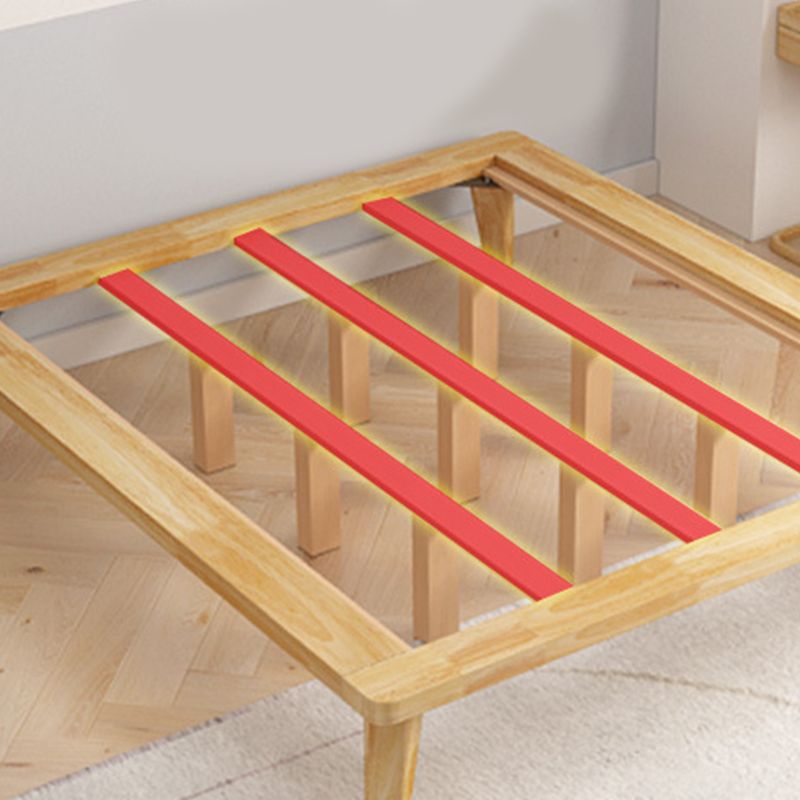 Scandinavian Solid Wood Platform Bed 13.39" High Natural Bed Frame Set