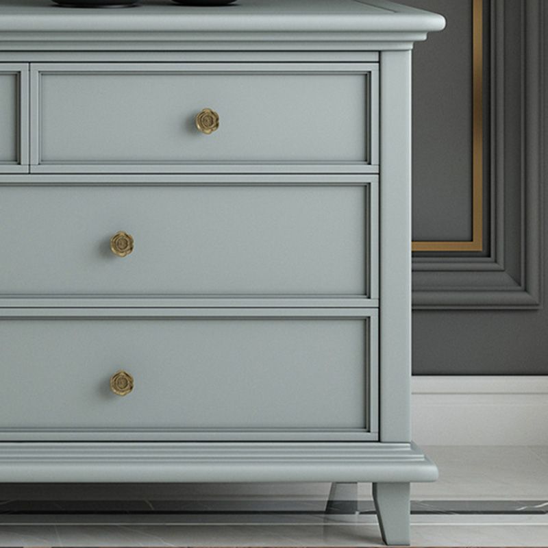 Contemporary Rubber Wood Chest with Drawers and Straight Legs