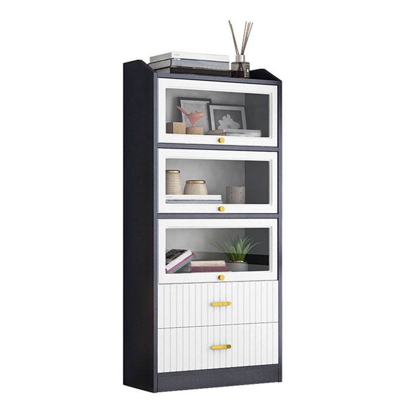 Contemporary Wood Bookshelf Standard Book Shelf for Home Office 11.8" Wide