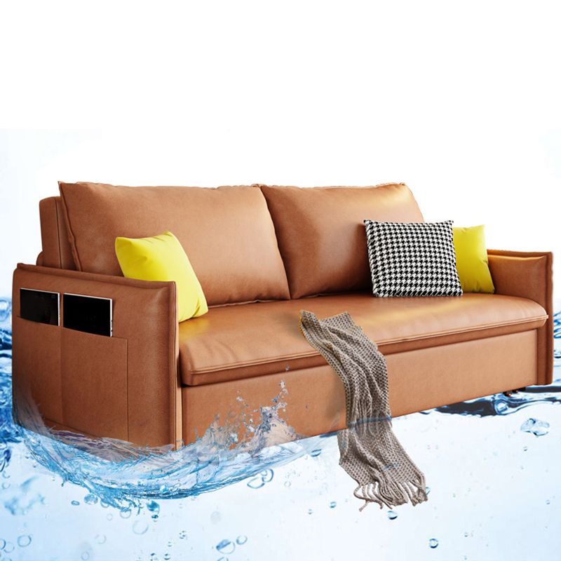 31" Wide Scandinavian Sleeper Sofa Futon Orange Foldable Sleeper Sofa