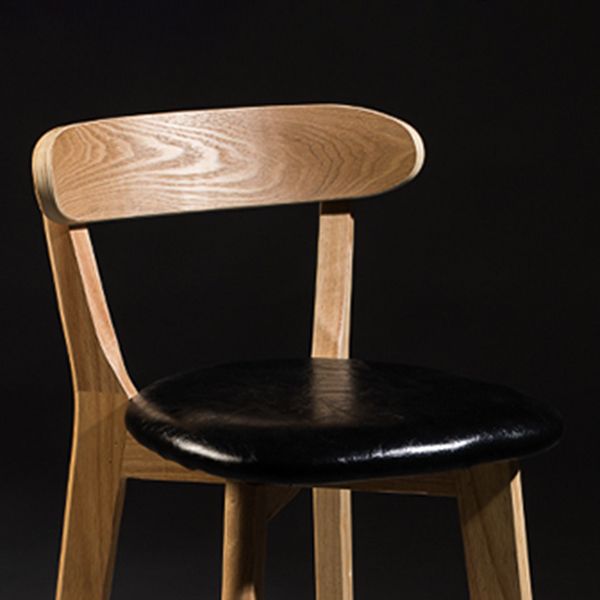 Modern Rubberwood Footrest Stool Milk Tea Shop Upholstered Bar Stools