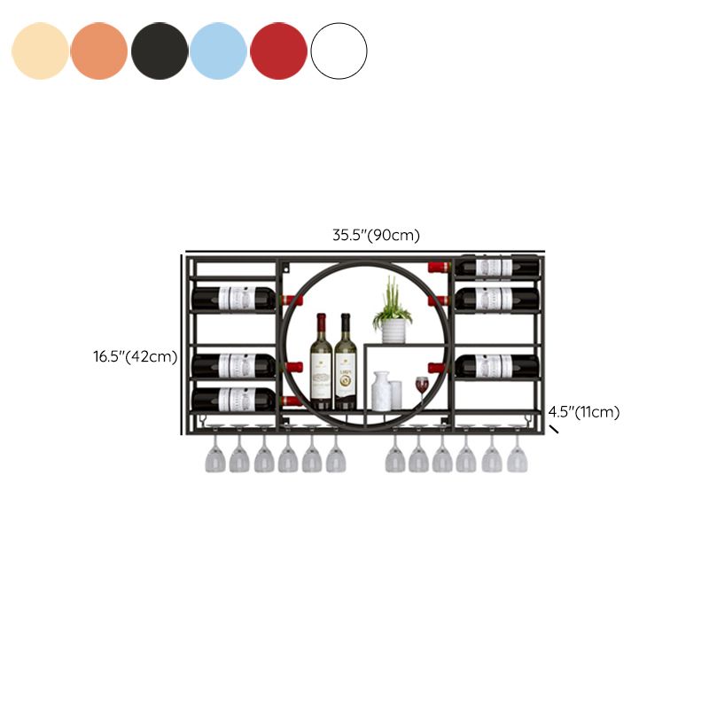 Metal Wall Mounted Modern Wine Rack 4"W x 16.5"H Wine Stemware Holder