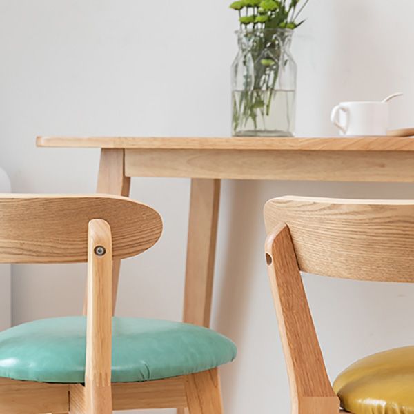 Contemporary Rectangle Bar Table Solid Wood Bar Dining Table with Footrest