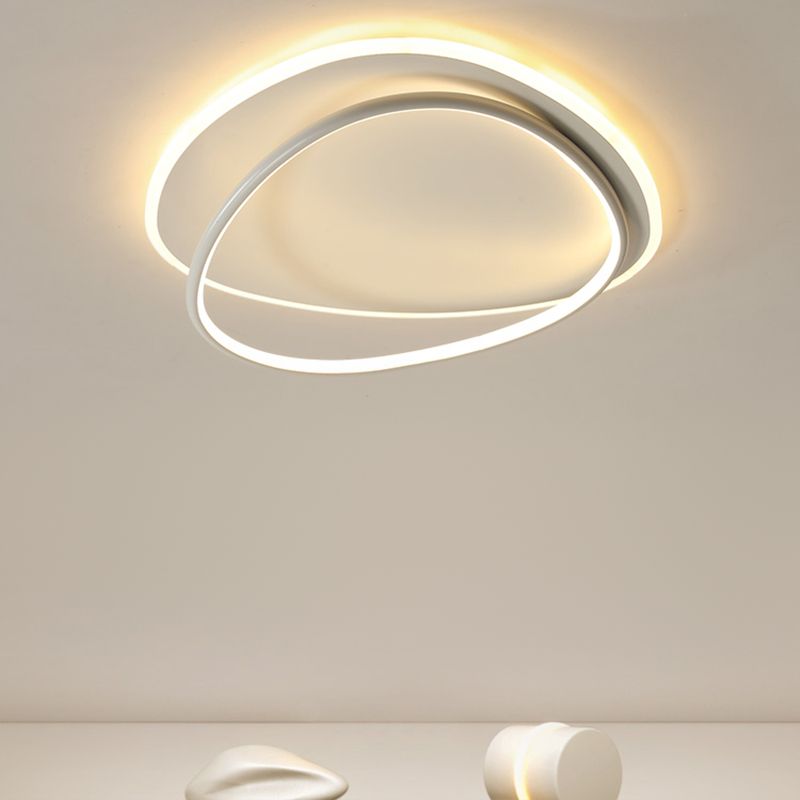 Plafonnier encastré à abat-jour rond en métal, luminaire moderne à 2 lumières