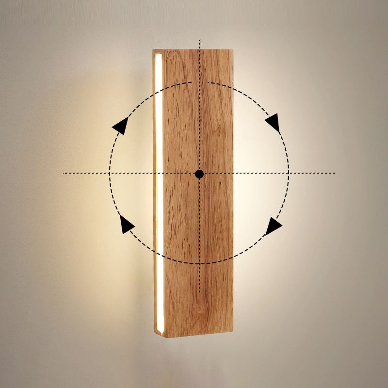 Modernism Beige Finish Single Wall Mounted Sconce Wooden Wall Light