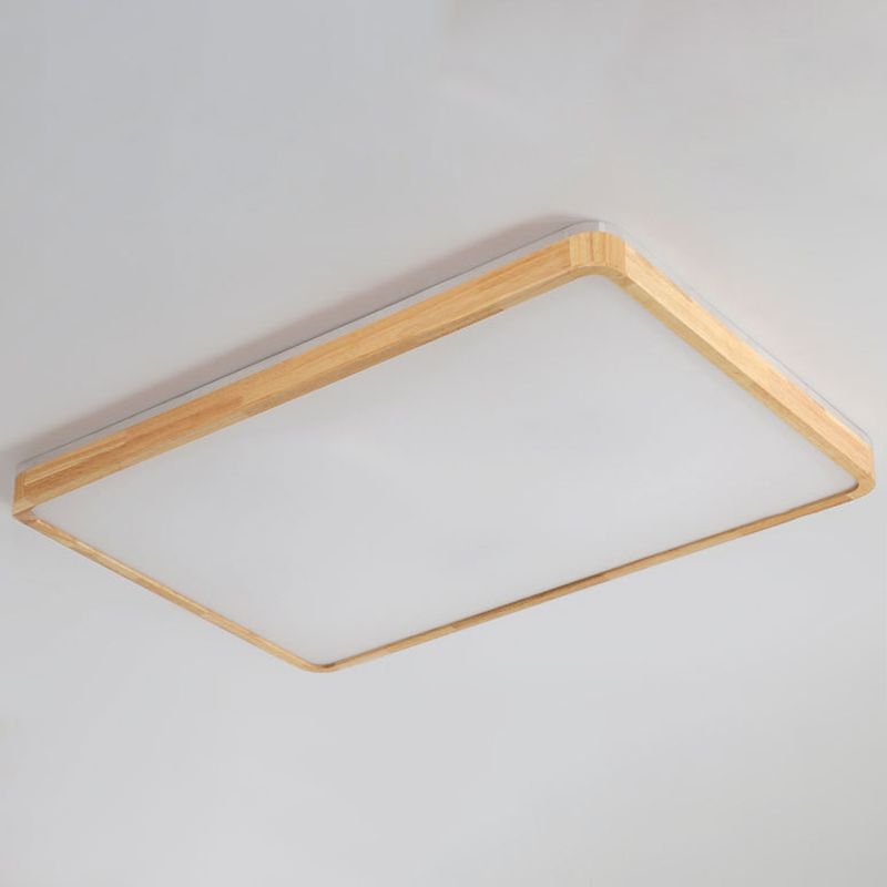 Plafonnier moderne en forme de géométrie en bois, 2 lumières, montage encastré, pour chambre à coucher, salon