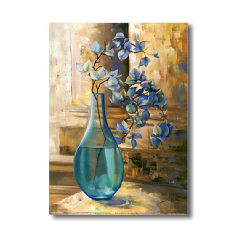 Soft Color Flower Canvas Print Paintings Contemporary Textured Wall Decor for Bedroom