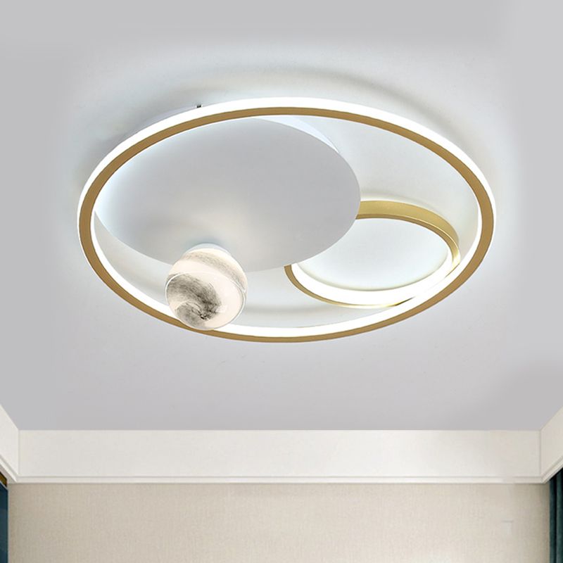 Acrylic Multiple Circle Flush Light Modernist Gold LED Ceiling Mount Light Fixture