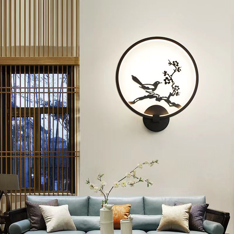 Modern LED Wall Mount Light 1-Light Wall Lamp with Acrylic Shade for Living Room