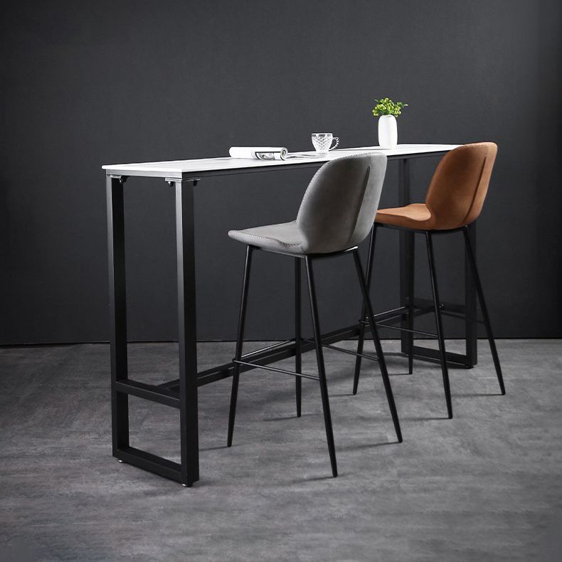 Evento de reposapiés rectángulo moderno y mesa de cóctel Mesa de bar de patio de pizarra negra