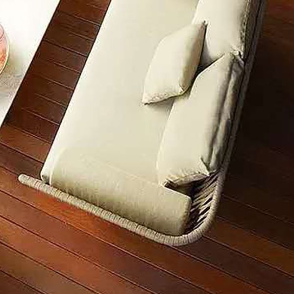 Tropical Style Metal Frame Outdoor Sofa with Cushion Water Resistant Patio Sofa