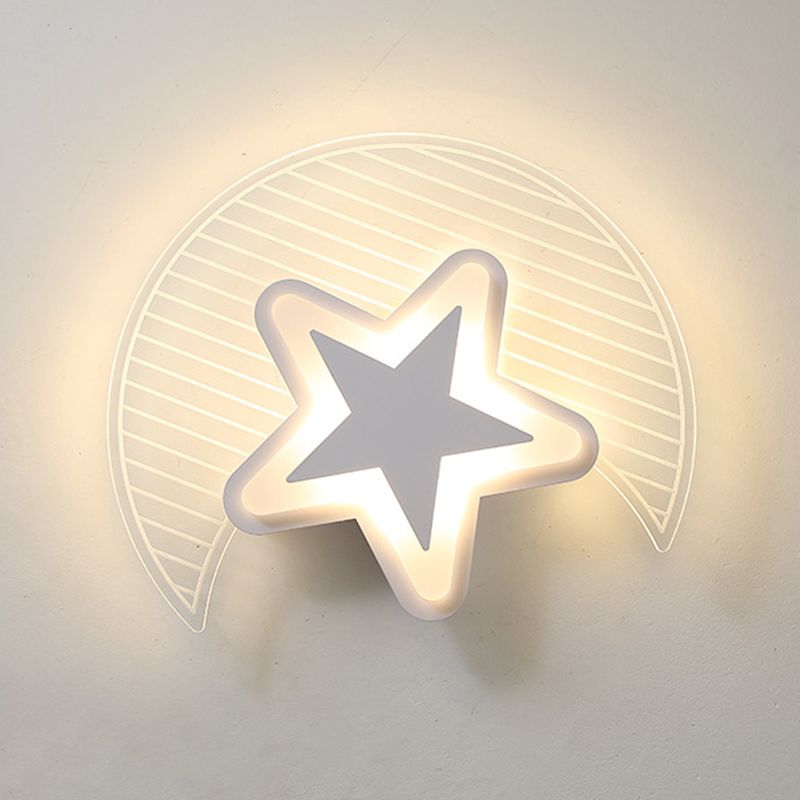 Moon And Star Flush Mount Ceiling Light Modern Acrylic Ceiling Light Fixtures for Bedroom