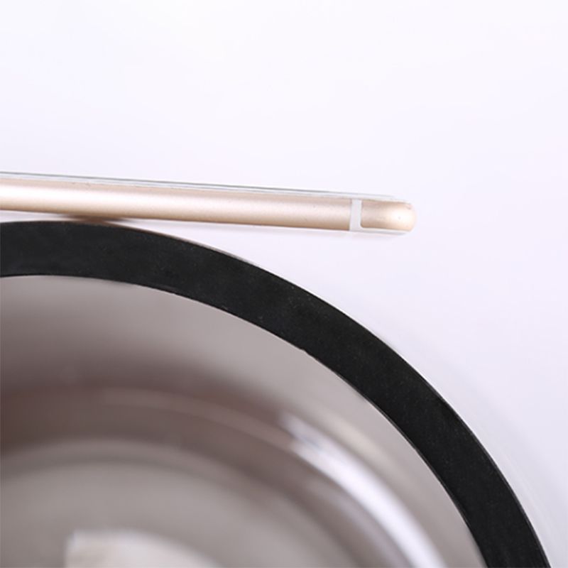 Mid-century Modern Style Round Metal Table with Glass Monopod Base Coffee Table