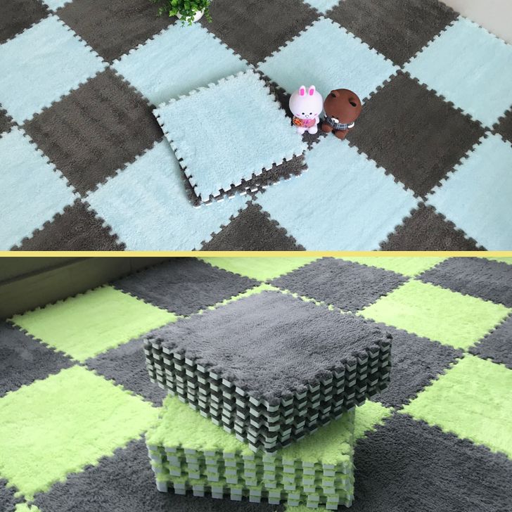 Fade Resistant Carpet Tile Solid Color Interlocking Carpet Floor Tile