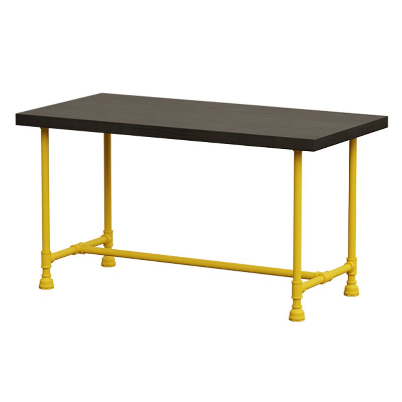 Industrial Style Dining Table Solid Wood Dining Table with Trestle Base