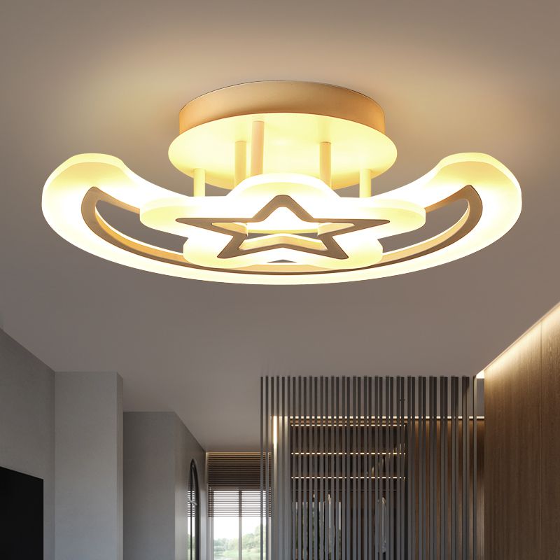 Lune et étoiles en acrylique lampe de plafond de style enfants