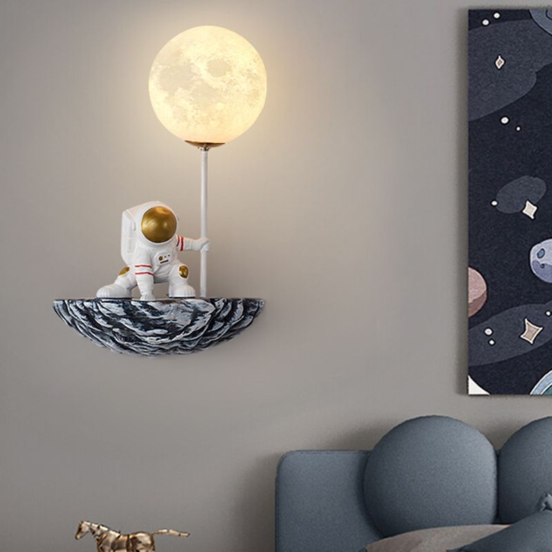 Modern Style Wall Mount Light 1-Light Spherical with Resin for Bedroom