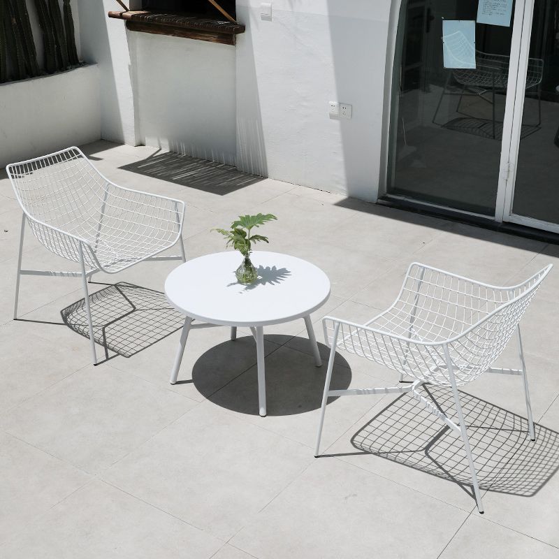 Industrial Dining Chairs Iron With Arm Open Back Outdoor Bistro Chairs