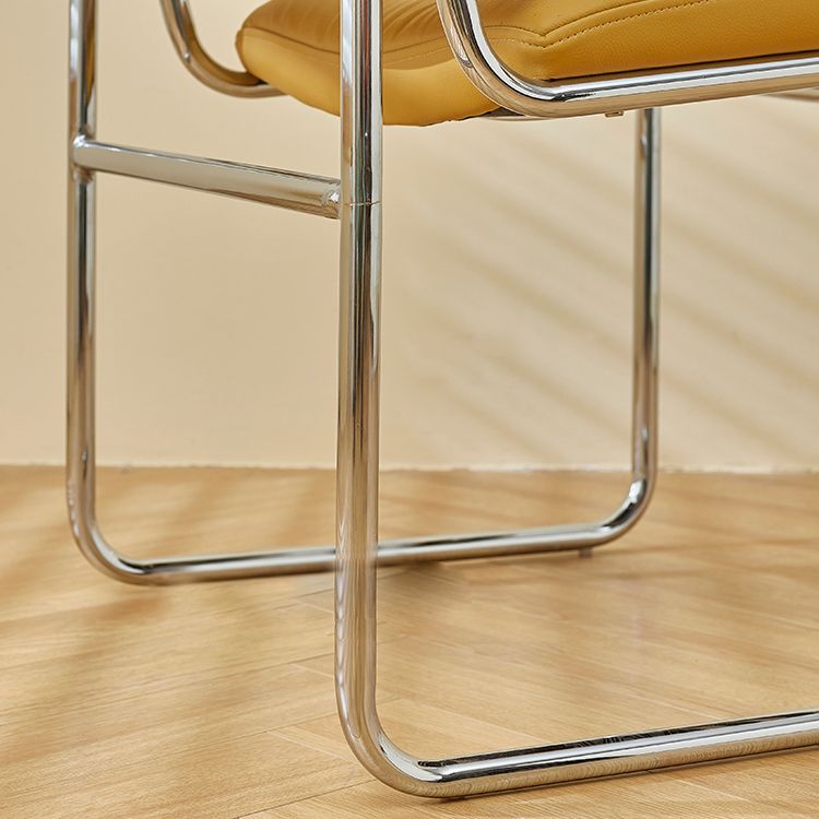 Minimalist Style Upholstered Arm Dining Chairs Solid Back Dining Side Chairs