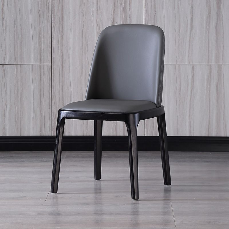 Indoor industriële zijstoel Solid Back Wood gestoffeerde eetkamerstoel