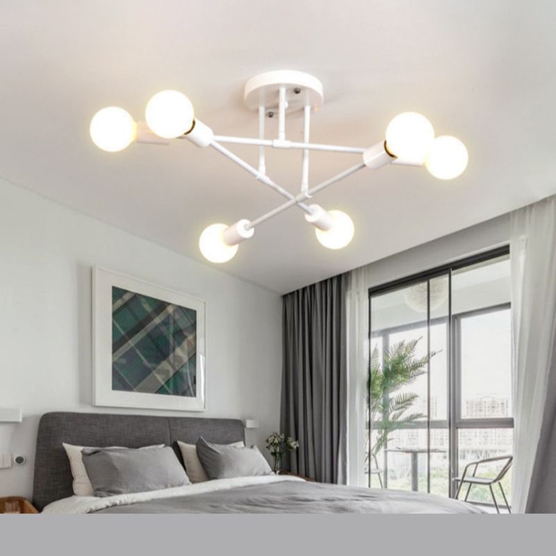 Blootgestelde lamp Semi-inbouw kroonluchter Industrieel Metaal Semi-inbouwlicht