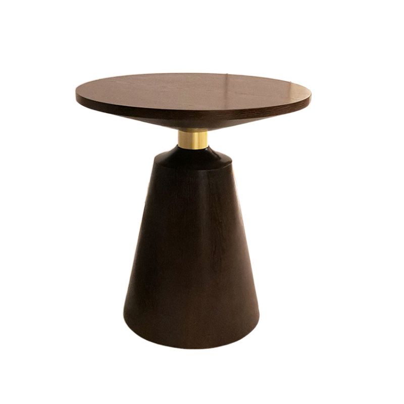 Contemporary Solid Wood Pedestal Round Living Room Side End Table