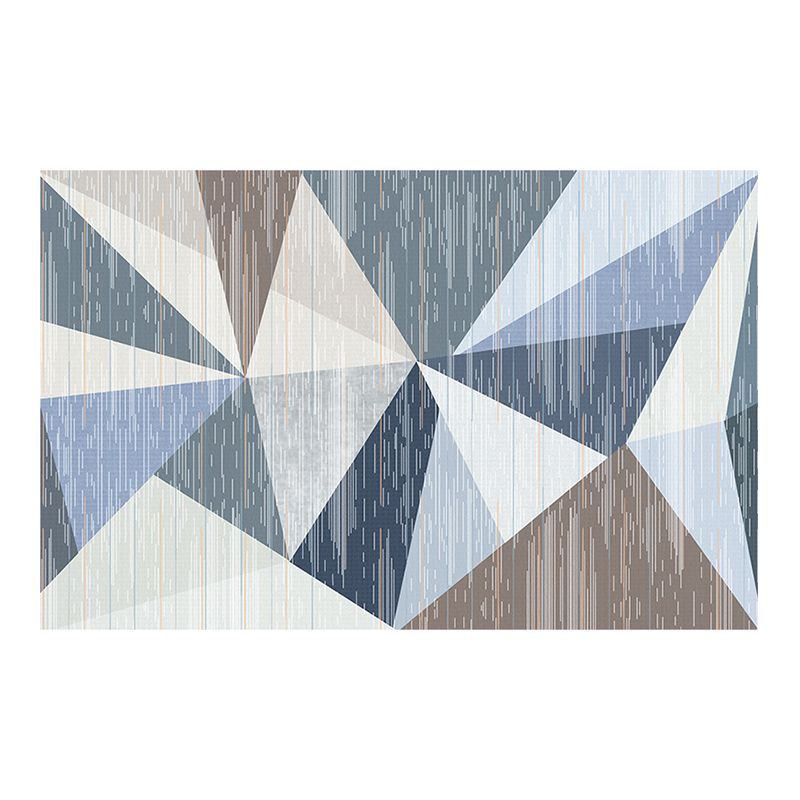 Gray Simple Carpet Polyester Geometric Carpet Stain Resistant Carpet for Living Room