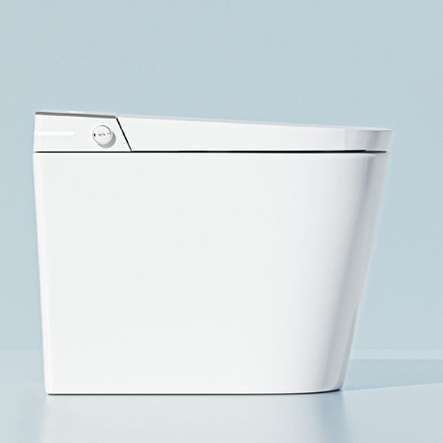 Contemporary Foot Sensor Elongated White Ceramic Smart Toilet