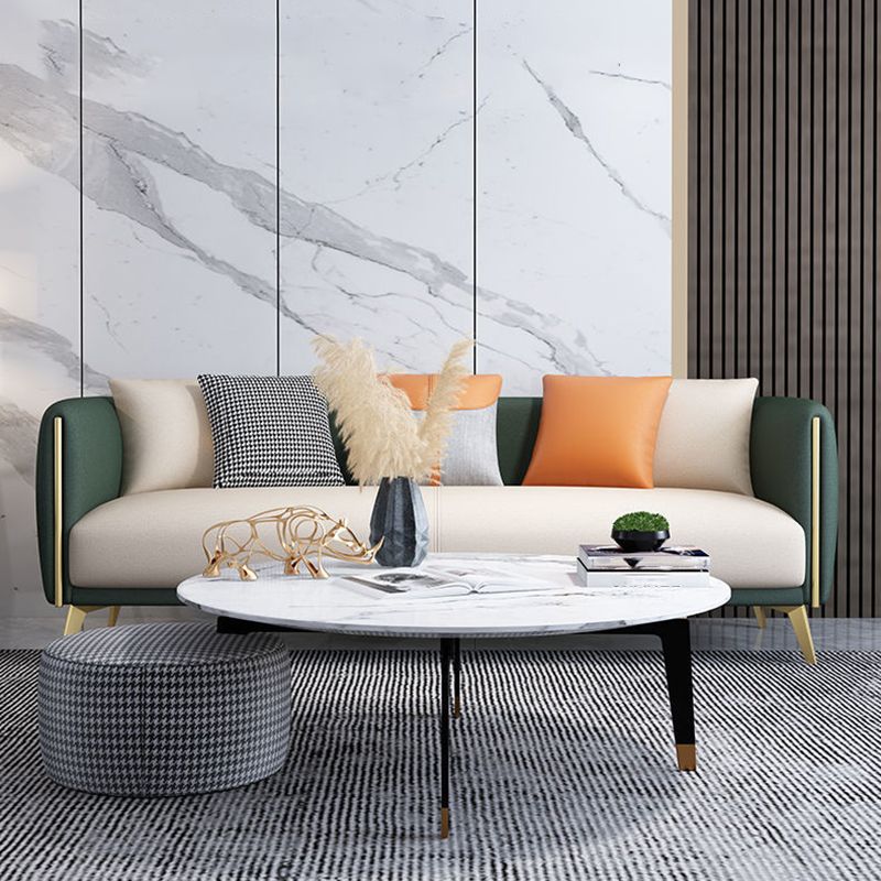 Tuxedo Arm Sofa Modern Faux Leather Sofa 26.77" D x 29.52" H