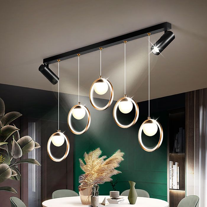 Linear Metal LED Island Light Fixture New Modern Spotlight Ceiling Pendant Light for Dining Room