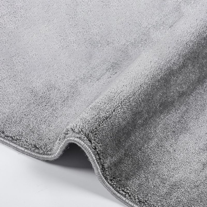 Round Gray Tone Casual Indoor Rug Polyester Solid Rug Non-Slip Backing Indoor Rug for Living Room