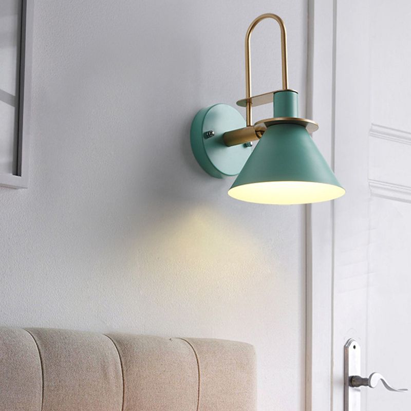 Simplicity Wall Sconce Colorful Metal Shade Wall Mounted Lamp for Dining Room