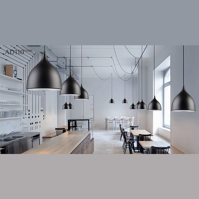 Alluminio lucido colorato a sospensione in stile Nordico MacAroon Mini ciondolo con filo di sospensione regolabile da 39 "