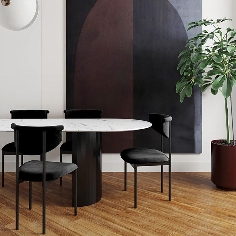 Modern Upholstered Side Chair Open Back Dining Room Chair for Indoor
