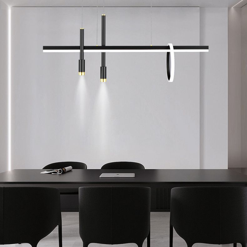 4-Lights Modern Style Island Pendants Metal Pendant Lights for Dining Room