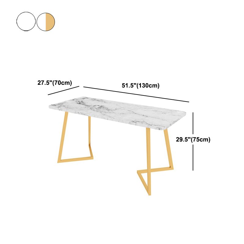 Glam Style Office Desk Artificial Marble Study Room and Office Writing Desk