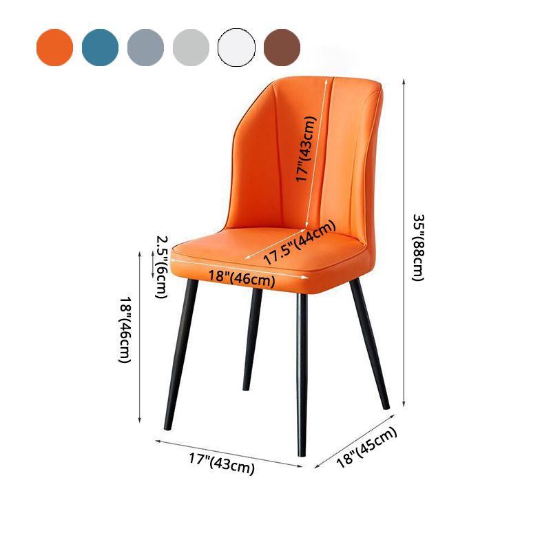 Silla contemporánea del comedor del metal Silla sin brazos Wingback para el uso del restaurante