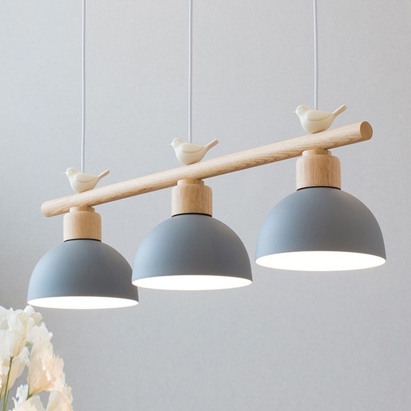 Kids Bowl Suspension Pendant Metal 3 Lights Cluster Pendant Light