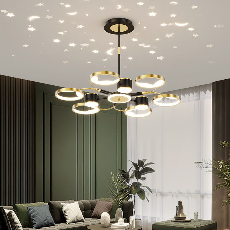 Lámpara de colgación de múltiples luz de estilo de forma de geometría de forma moderna para dormitorio