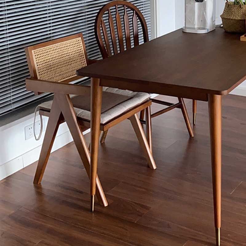 Chaise de salle à manger en bois massif ouvert contemporain
