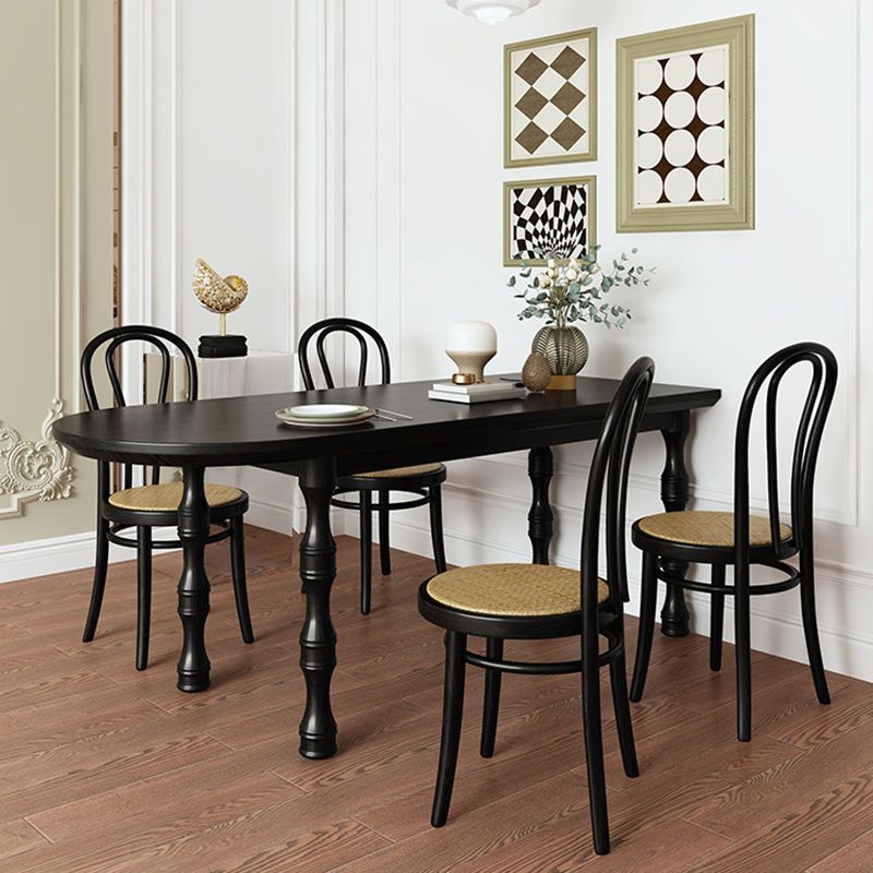 Modern Simple Dining Table Solid Wood Base Dinner Table for Living Room