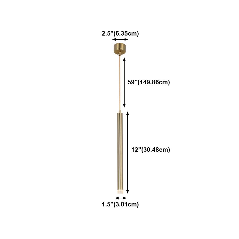 Luz de cilindro Luz contemporánea de estilo contemporáneo 1 accesorio de iluminación colgante de luz en oro