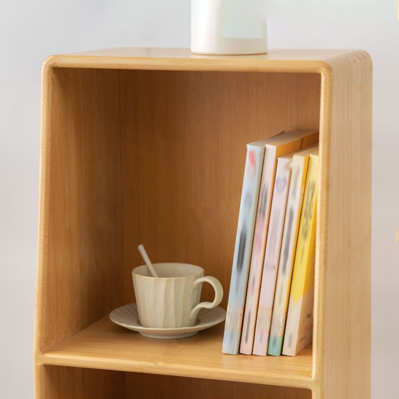 Bamboo Vertical Bookshelf Contemporary Closed Back Bookcase with Shelves