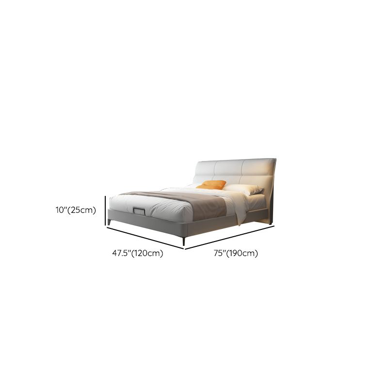 Contemporary Solid Color Lift Up Storage Mattress Included Bed Frame
