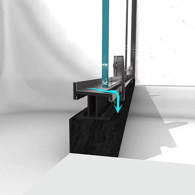 Double Shift Semi Frameless Narrow Bezel Tempered Glass Shower Door