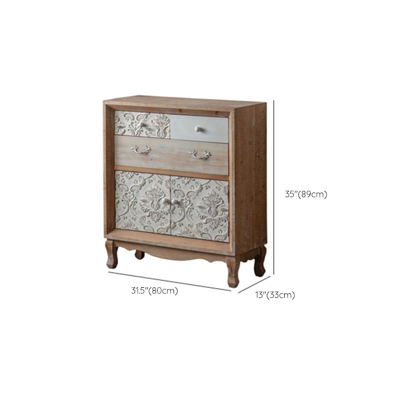 Industrial Espresso Accent Cabinet with Drawer Chest with Doors