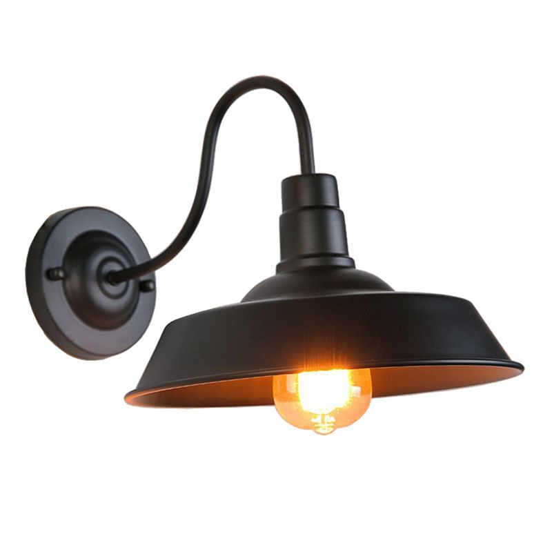 Retro Industrial Style Barn Sconce Wall Light Metal 1 Light Sconces