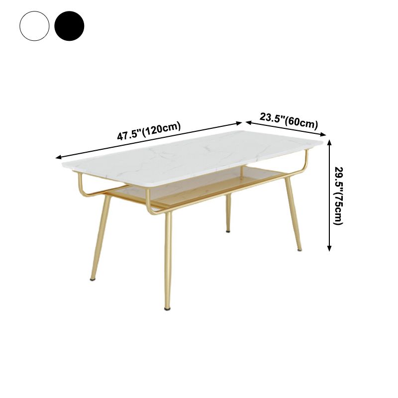 Rectangle Marble Dining Site Table Traditional Luxury Dining Room Collection with 4-foot